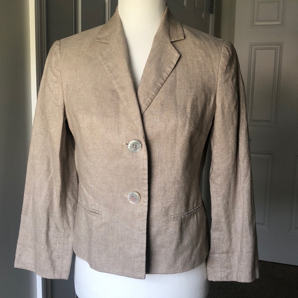 TALBOTS Women’s beige/gold metallic blazer